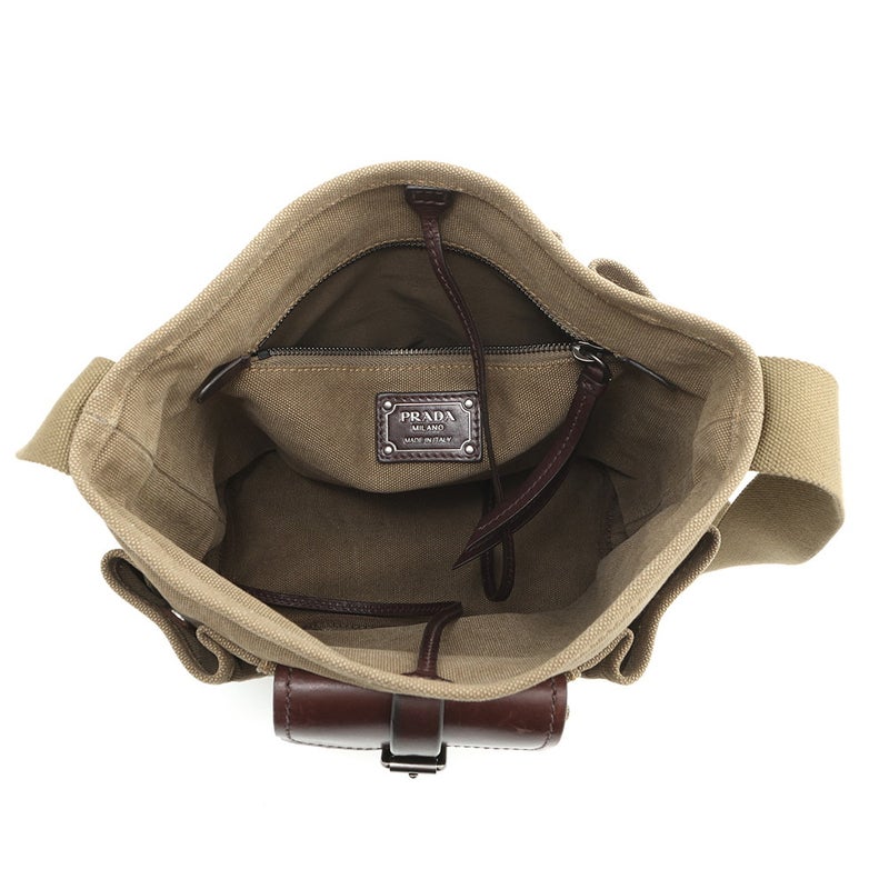 プラダ ショルダーバッグ ルート キャンバス/レザー 1BE106 PRADA