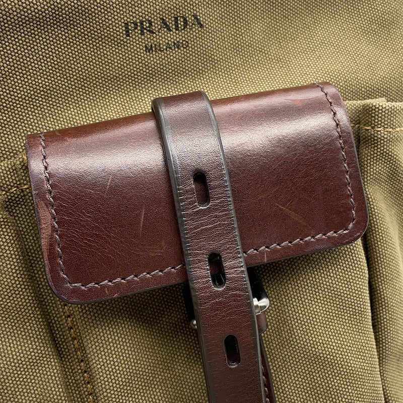 プラダ ショルダーバッグ ルート キャンバス/レザー 1BE106 PRADA