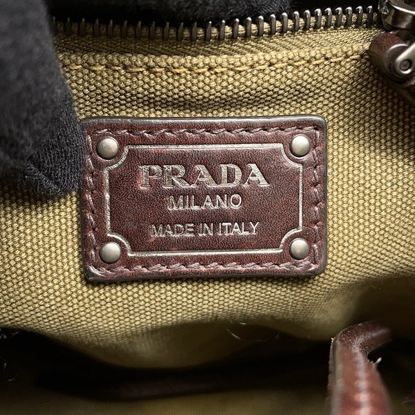 プラダ ショルダーバッグ ルート キャンバス/レザー 1BE106 PRADA