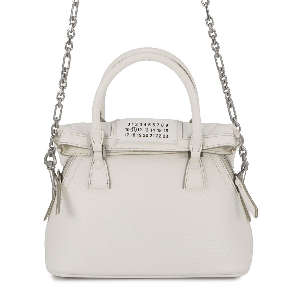 極美品 メゾンマルジェラ 5AC ショルダーバッグ 2way レザー ホワイト Maison Margiela（メゾンマルジェラ） ショルダーバッグ 2WAY 5AC