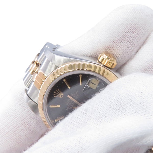 ロレックス デイトジャスト 94番 SS/K18YG 69173 ROLEX 腕時計 黒文字盤