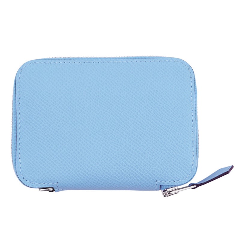 エルメス コインケース マカロン コンパクト セレステ/シルバー金具 エプソン K刻印 財布 ショルダーウォレット