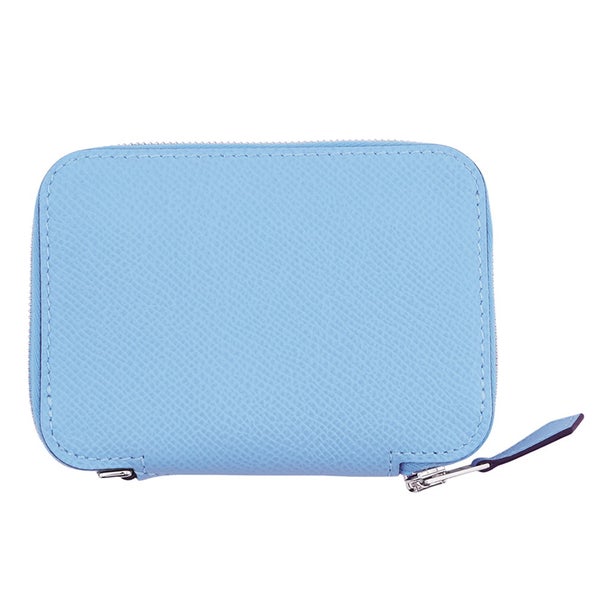 エルメス コインケース マカロン コンパクト セレステ/シルバー金具 エプソン K刻印 財布 ショルダーウォレット