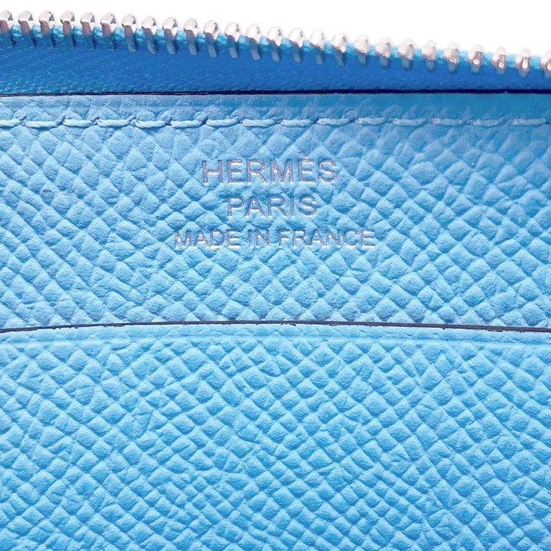 エルメス コインケース マカロン コンパクト セレステ/シルバー金具 エプソン K刻印 財布 ショルダーウォレット