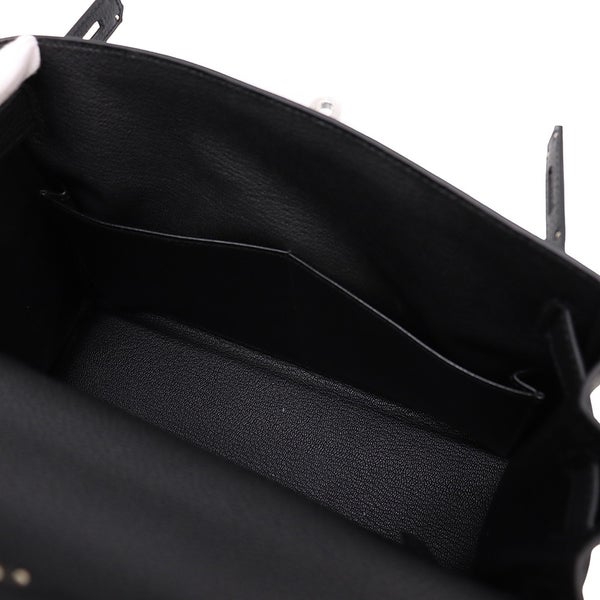 エルメス ハンドバッグ ケリー28 内縫い ブラック/シルバー金具 トゴ G刻印 HERMES Kelly 2wayバッグ 黒