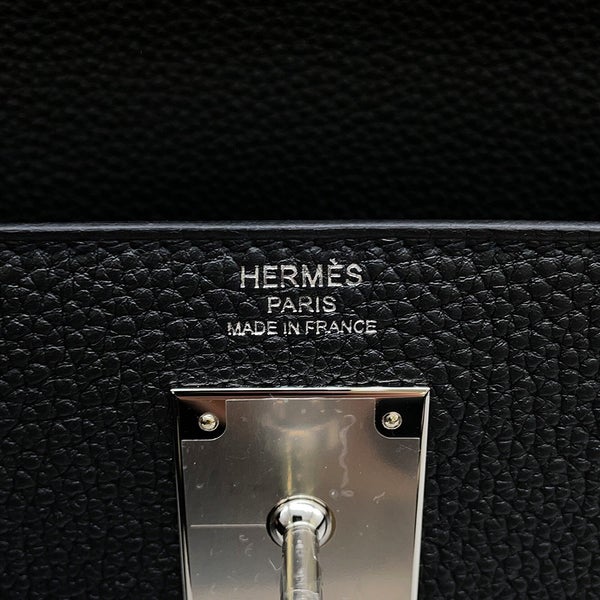 エルメス ハンドバッグ ケリー28 内縫い ブラック/シルバー金具 トゴ G刻印 HERMES Kelly 2wayバッグ 黒