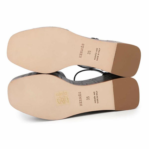 エルメス サンダル イリュージョン レザー レディースサイズ35 HERMES 靴 黒