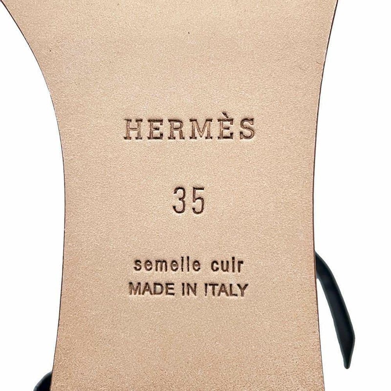 エルメス サンダル イリュージョン レザー レディースサイズ35 HERMES 靴 黒