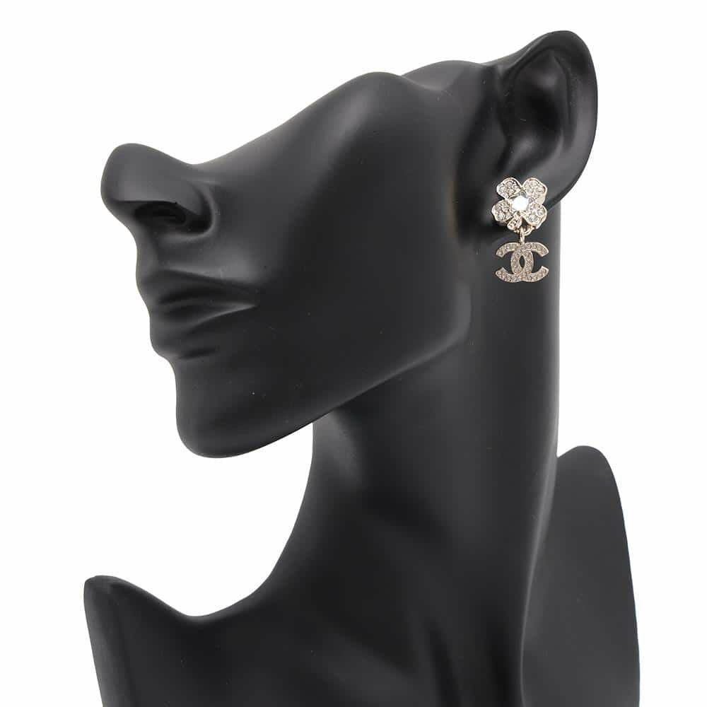 シャネル ピアス クローバー ココマーク ラインストーン B25P ABF239
