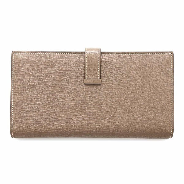 エルメス 長財布 ベアンスフレ エトゥープ/シルバー金具 シェブルミゾル U刻印 HERMES 財布