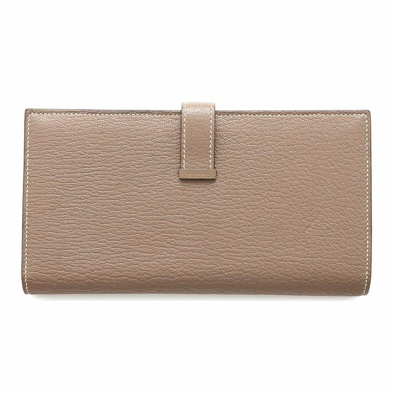 エルメス 長財布 ベアンスフレ エトゥープ/シルバー金具 シェブルミゾル U刻印 HERMES 財布