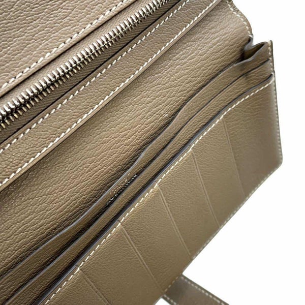 エルメス 長財布 ベアンスフレ エトゥープ/シルバー金具 シェブルミゾル U刻印 HERMES 財布