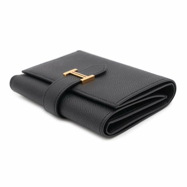エルメス 三つ折り財布 ベアンコンビネ ブラック/ゴールド金具 エプソン W刻印 HERMES 財布