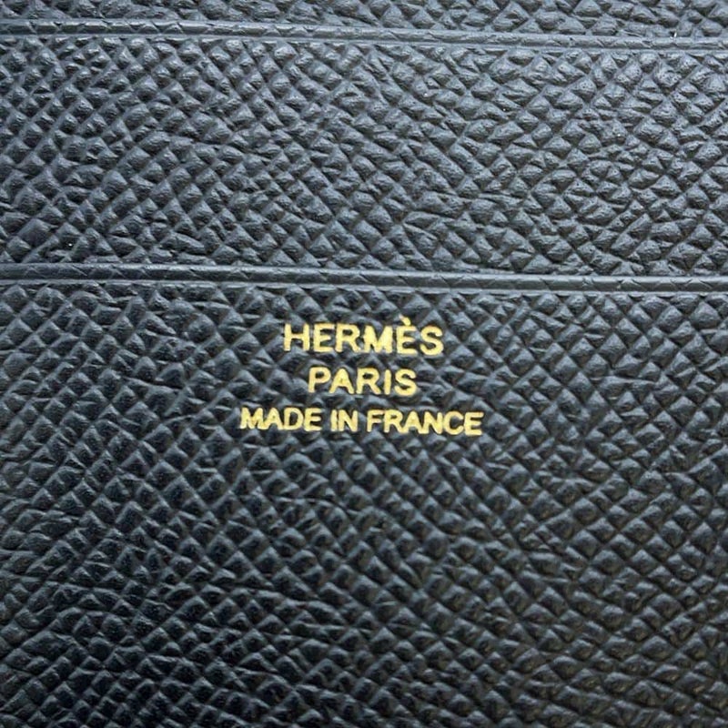 エルメス 三つ折り財布 ベアンコンビネ ブラック/ゴールド金具 エプソン W刻印 HERMES 財布