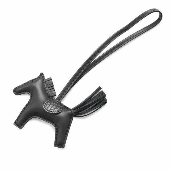 エルメス バッグチャーム ロデオPM タッチ ブラック ラムスキン/アリゲーターマット B刻印 HERMES 黒 ソーブラック