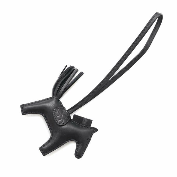 エルメス バッグチャーム ロデオPM タッチ ブラック ラムスキン/アリゲーターマット B刻印 HERMES 黒 ソーブラック