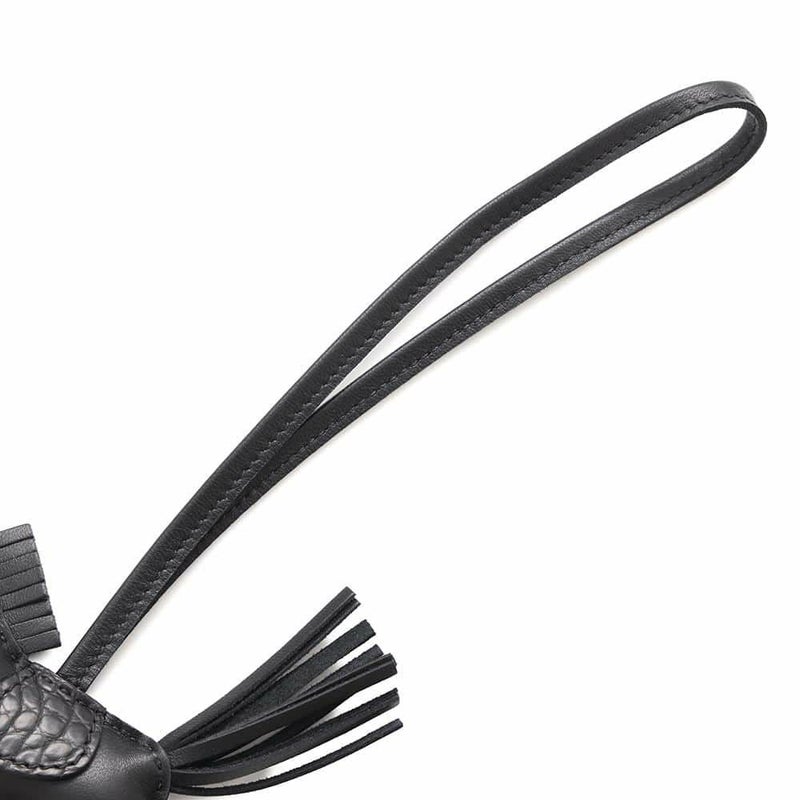 エルメス バッグチャーム ロデオPM タッチ ブラック ラムスキン/アリゲーターマット B刻印 HERMES 黒 ソーブラック