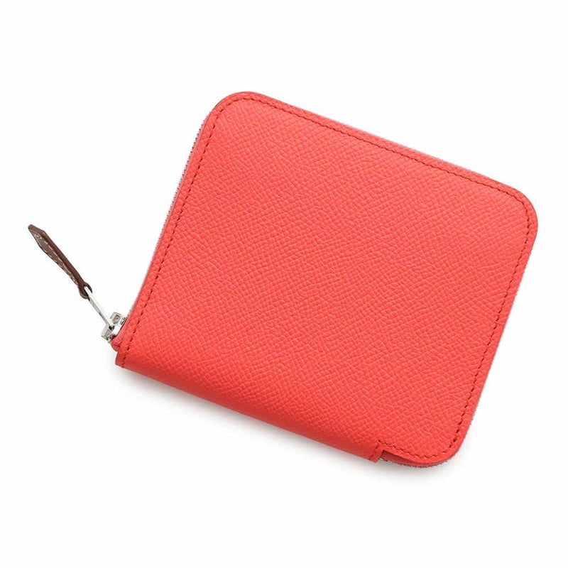 エルメス コインケース アザップコンパクト シルクイン ローズテキサス/シルバー金具 エプソン U刻印