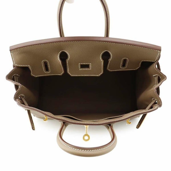 エルメス バーキン25 エトゥープ/マットゴールド金具 トゴ W刻印 HERMES Birkin ハンドバッグ