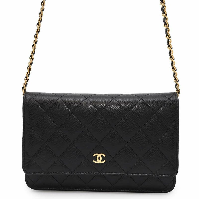 シャネル チェーンウォレット クラシック マトラッセ ココマーク キャビアスキン AP0250 CHANEL 財布 黒