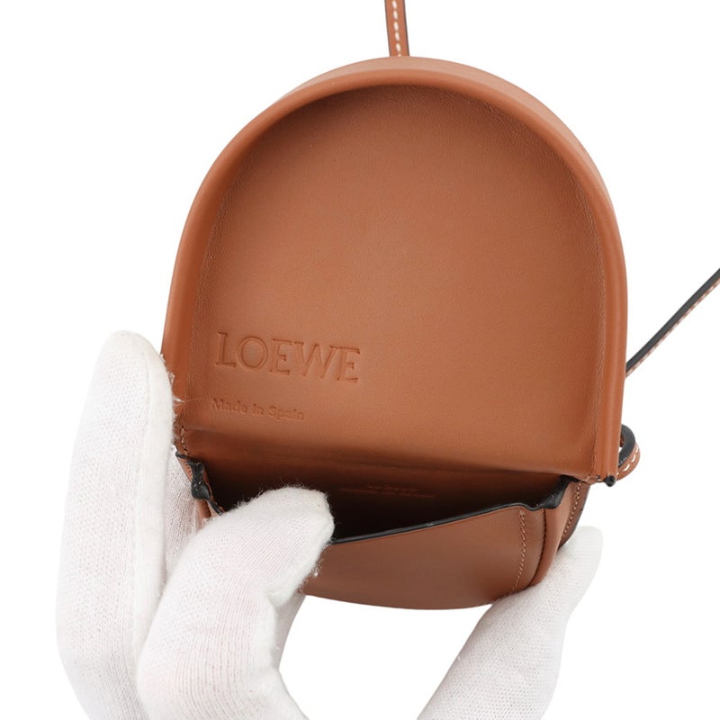 ロエベ コインケース ヒールポーチ ミニ 小銭入れ レザー 109.54.T15 LOEWE ショルダーバッグ ポーチ ブラウン