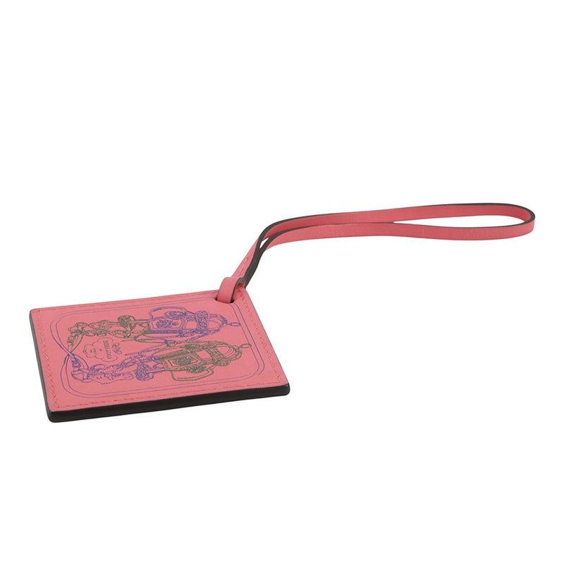 エルメス バッグチャーム カレ ナノ ローブ デュ ソワール ローズエテ/スイフト HERMES チャーム