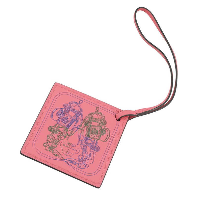 エルメス バッグチャーム カレ ナノ ローブ デュ ソワール ローズエテ/スイフト HERMES チャーム