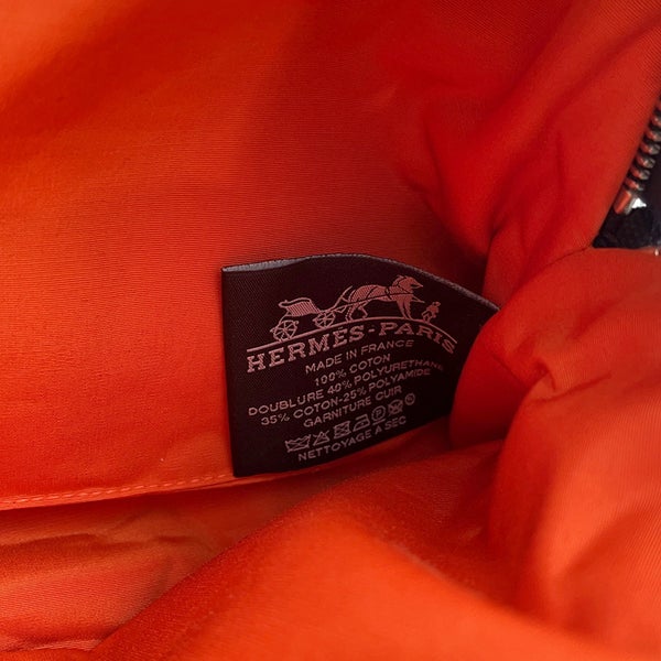 エルメス ポーチ ボリードポーチ ミニ ブラック/シルバー金具 キャンバス HERMES 黒