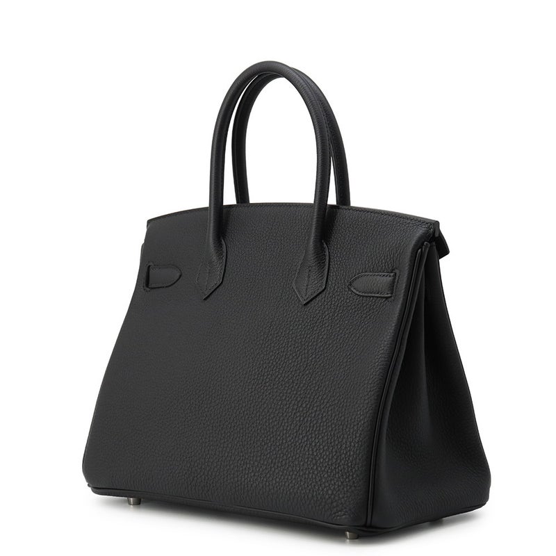 エルメス バーキン30 ブラック/シルバー金具 トゴ K刻印 HERMES Birkin ハンドバッグ 黒