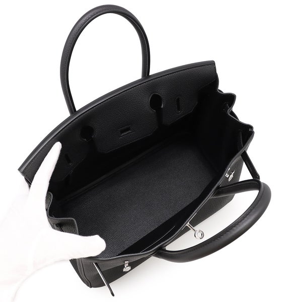 エルメス バーキン30 ブラック/シルバー金具 トゴ K刻印 HERMES Birkin ハンドバッグ 黒
