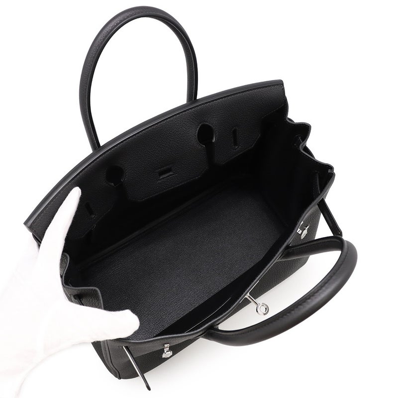 エルメス バーキン30 ブラック/シルバー金具 トゴ K刻印 HERMES Birkin ハンドバッグ 黒