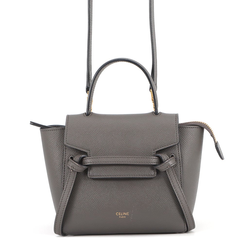 セリーヌ ナノ ベルトバッグ  189003【Bランク】【中古】 CELINE（セリーヌ） ベルトバッグ ナノ クロコ型押しレザー 189003