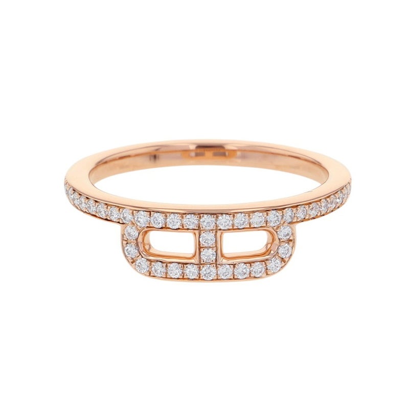 エルメス リング リンク・ドゥ・エルメス ダイヤモンド 52P 計0.22ct K18PGピンクゴールド リングサイズ50 ジュエリー 指輪