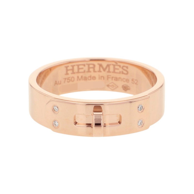 エルメス リング ケリーPM ダイヤモンド 4P 計0.02ct K18PGピンクゴールド リングサイズ52 HERMES ジュエリー 指輪