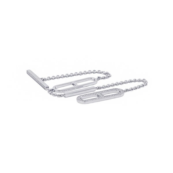 エルメス ブレスレット エヴァーシェーヌダンクル ダイヤ 54P 計0.37ct K18WGホワイトゴールド サイズST HERMES ジュエリー