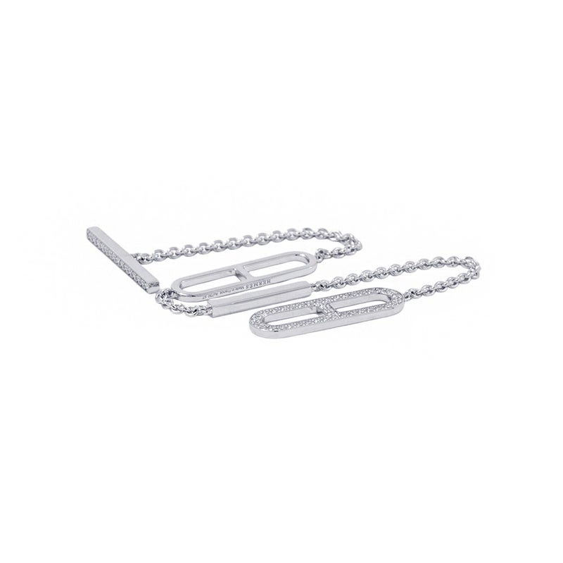 エルメス ブレスレット エヴァーシェーヌダンクル ダイヤ 54P 計0.37ct K18WGホワイトゴールド サイズST HERMES ジュエリー
