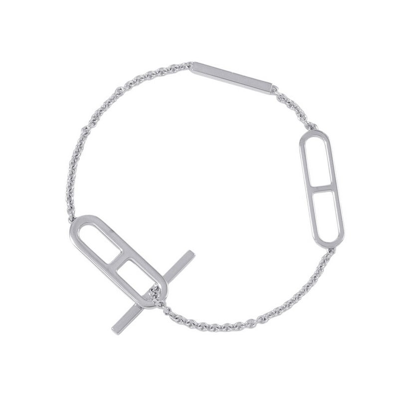 エルメス ブレスレット エヴァーシェーヌダンクル ダイヤ 54P 計0.37ct K18WGホワイトゴールド サイズST HERMES ジュエリー