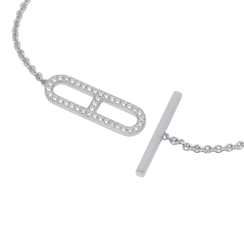 エルメス ブレスレット エヴァーシェーヌダンクル ダイヤ 54P 計0.37ct K18WGホワイトゴールド サイズST HERMES ジュエリー