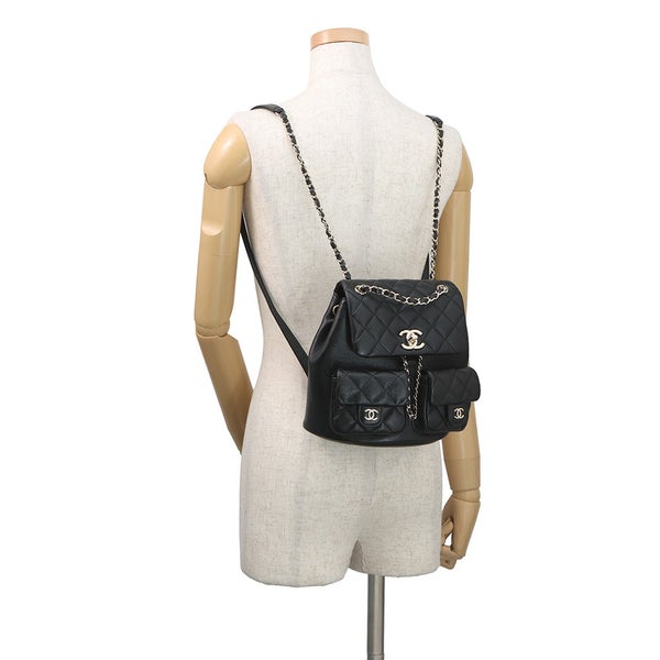 シャネル リュック マトラッセ ココマーク キャビアスキン AS3787 CHANEL バックパック バッグ 黒