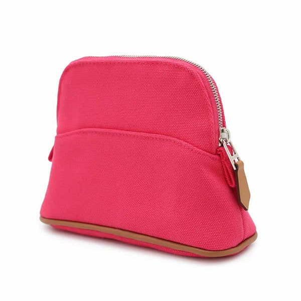 エルメス ポーチ ボリードポーチ ミニミニ ハイビスカス/シルバー金具 コットン HERMES 化粧ポーチ 小物入れ