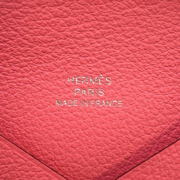 エルメス カードケース カルヴィ ローズアザレ エバーカラー W刻印 HERMES 名刺入れ