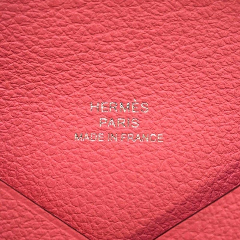 エルメス カードケース カルヴィ ローズアザレ エバーカラー W刻印 HERMES 名刺入れ