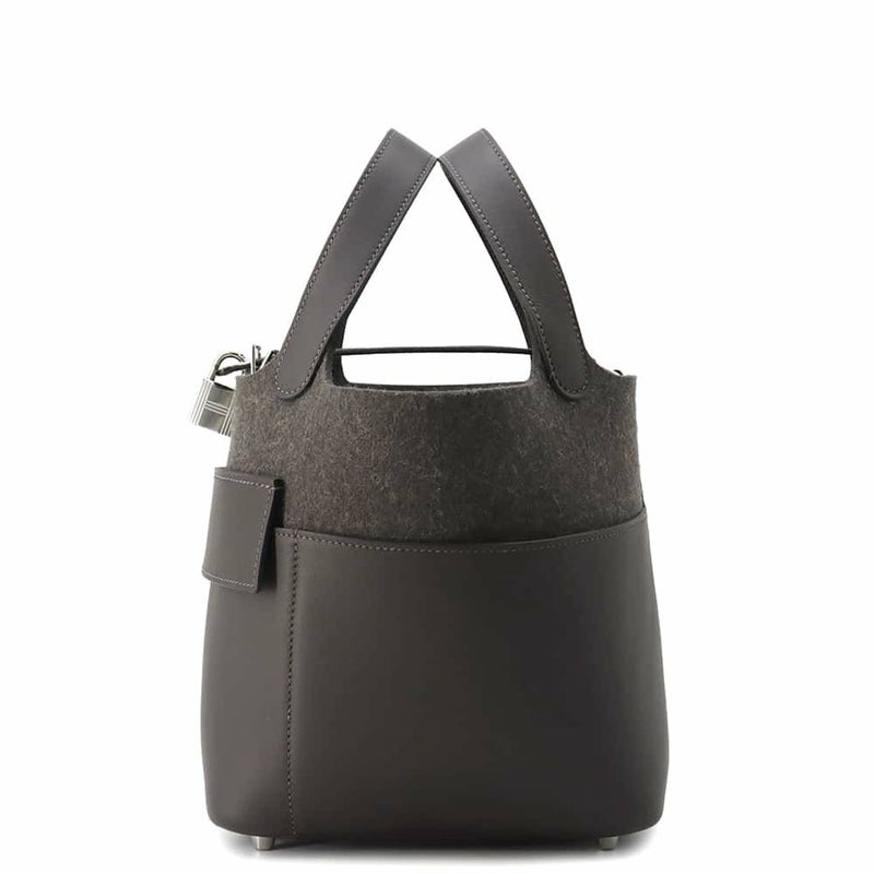 エルメス ハンドバッグ ピコタンロックPM ゴーチーム エベンヌ/シルバー金具 フェルト/スイフト W刻印