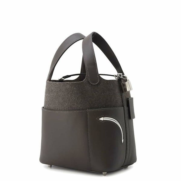 エルメス ハンドバッグ ピコタンロックPM ゴーチーム エベンヌ/シルバー金具 フェルト/スイフト W刻印