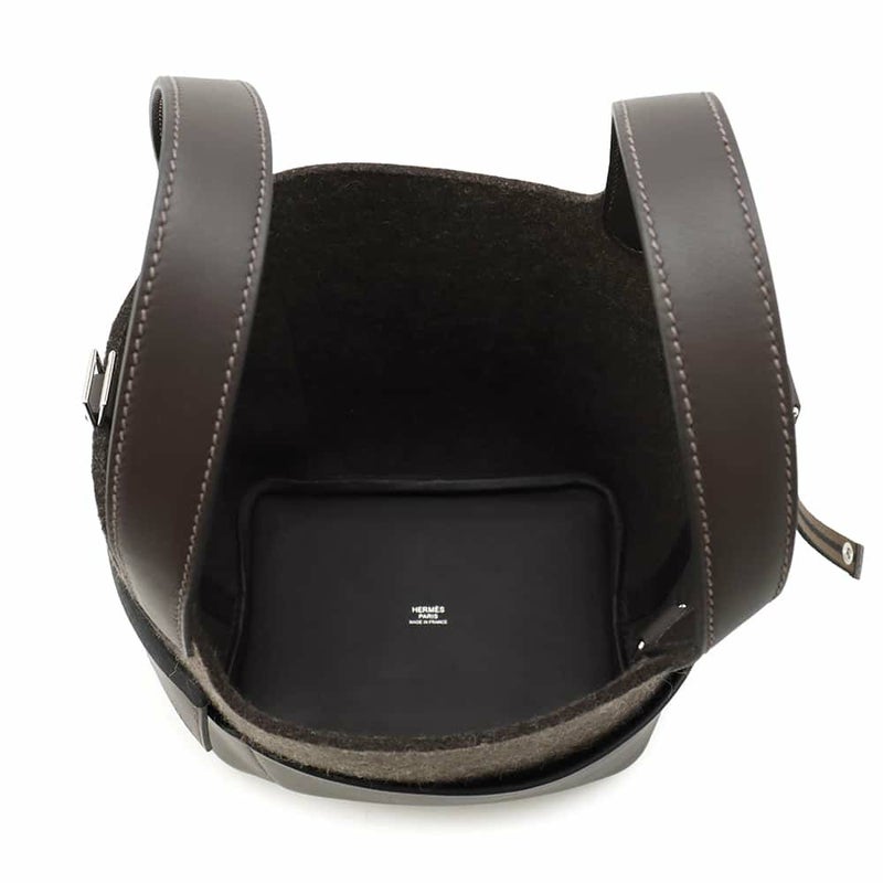 エルメス ハンドバッグ ピコタンロックPM ゴーチーム エベンヌ/シルバー金具 フェルト/スイフト W刻印