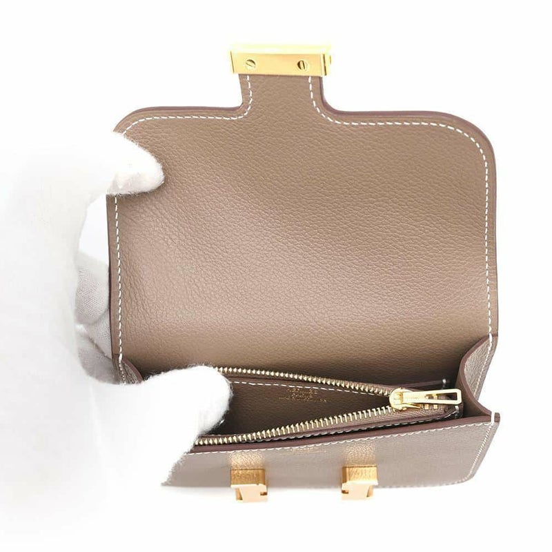 エルメス 財布 コンスタンス スリム エトゥープ/ゴールド金具 エバーカラー W刻印 HERMES 財布
