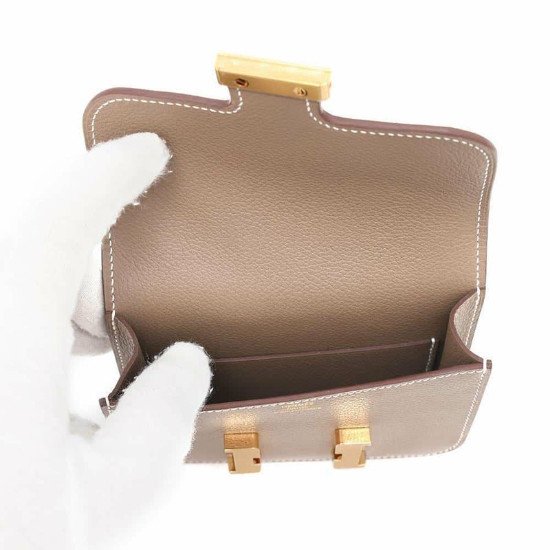 エルメス 財布 コンスタンス スリム エトゥープ/ゴールド金具 エバーカラー W刻印 HERMES 財布