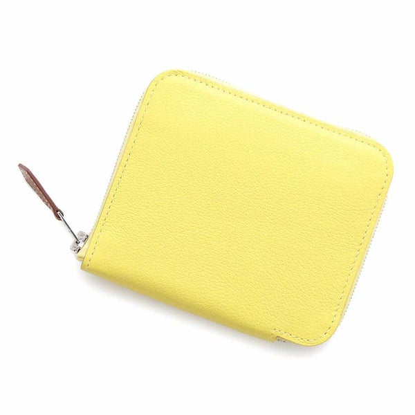 エルメス コインケース アザップコンパクト シルクイン ライム/シルバー金具 エバーカラー B刻印