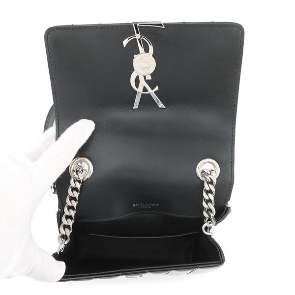 サンローランパリ チェーンショルダーバッグ ヴィッキー スモール パテントレザー 538439 SAINT LAURENT PARIS 黒