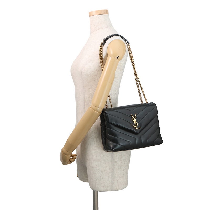 サンローランパリ チェーンショルダーバッグ ルル スモール カーフレザー 494699 SAINT LAURENT PARIS 黒